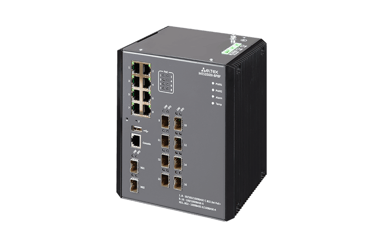 MES3500I-8P8F | Промышленный коммутатор Eltex 8 портов 1G PoE/PoE+, 8 портов 1G SFP, 2 порта 10G SFP+