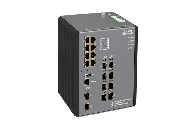MES3500I-8P8F | Промышленный коммутатор Eltex 8 портов 1G PoE/PoE+, 8 портов 1G SFP, 2 порта 10G SFP+